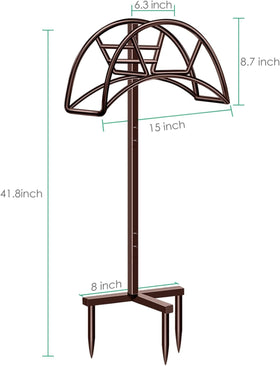 TomCare Garden Hose Holder offers a free-standing design for flexible outdoor placement.