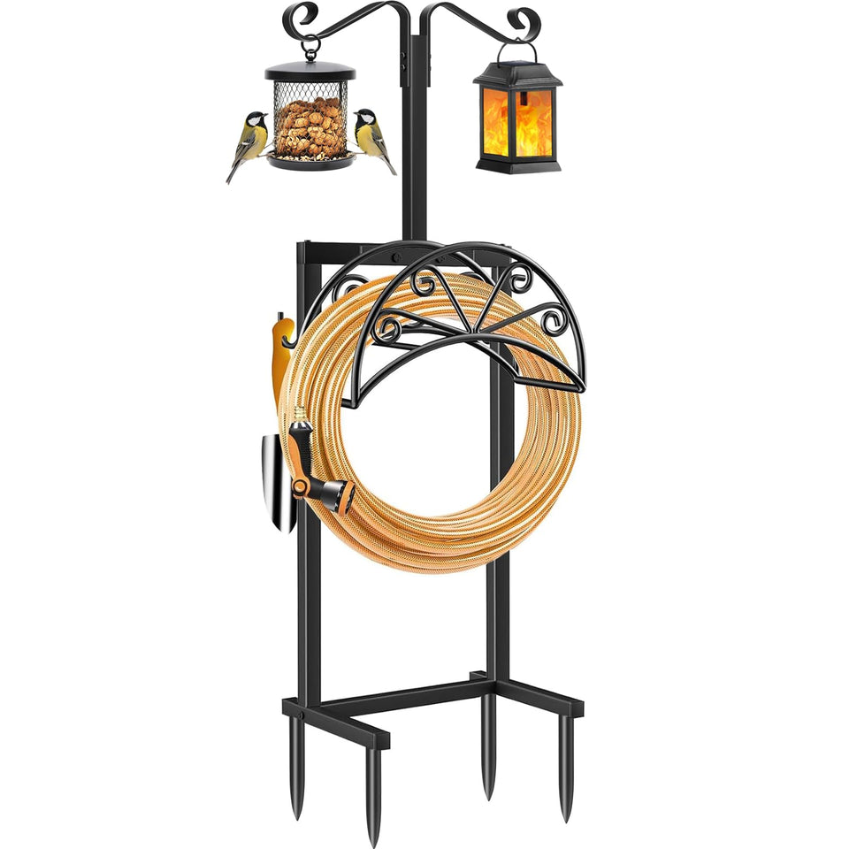 TomCare heavy-duty metal frame supports large hoses for outdoor use.