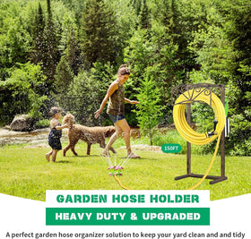 TomCare outdoor hose organizer keeps yard tidy and hoses accessible.