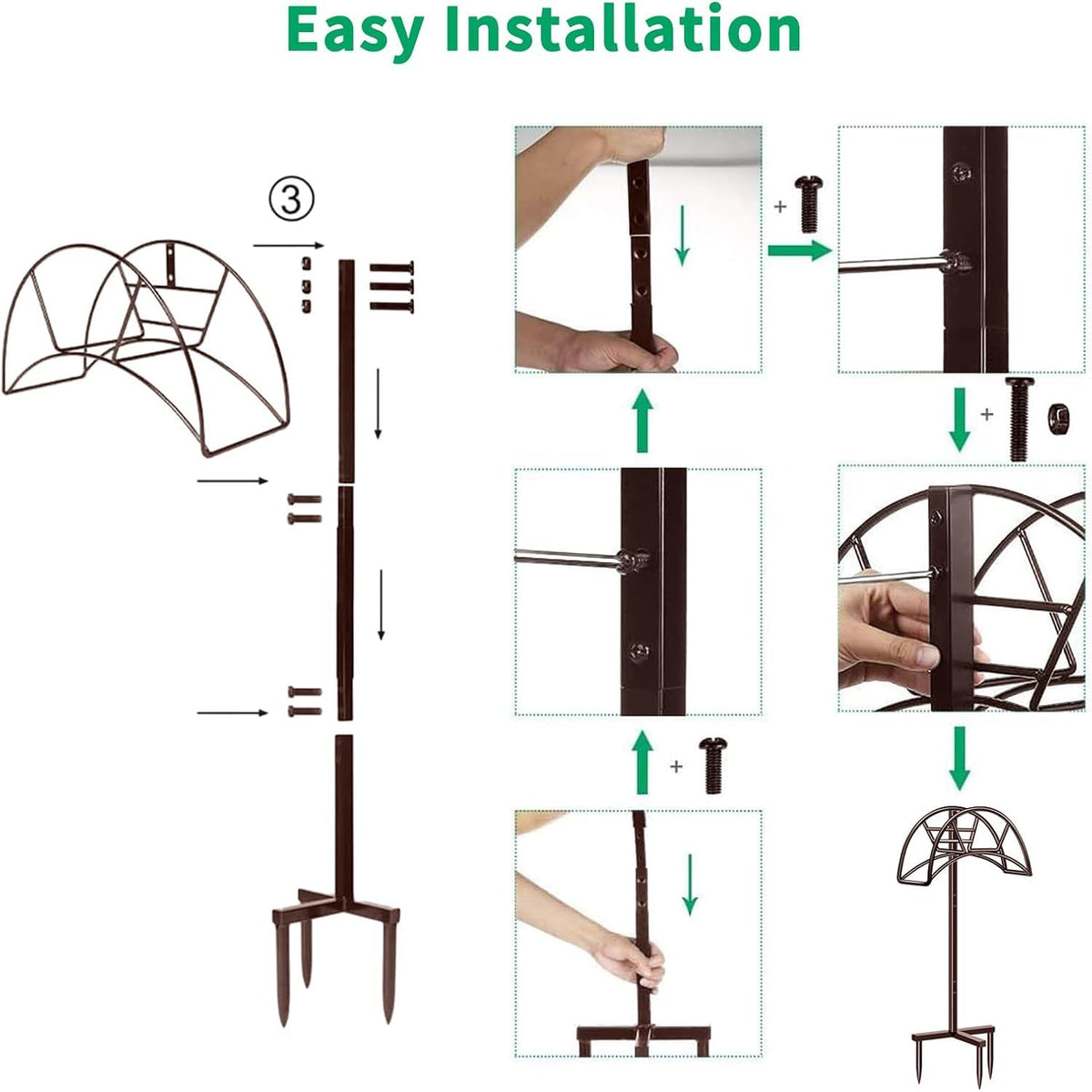 TomCare Garden Hose Holder can be moved easily for seasonal yard tasks.