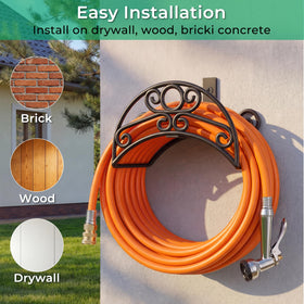 TomCare heavy-duty metal hose rack offers durable, weather-resistant storage for outdoor use.