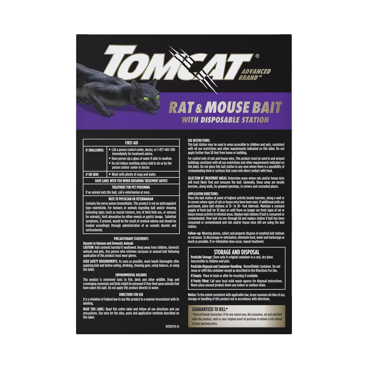 Tomcat Advanced Brand disposable station ready for indoor and outdoor use in homes and garages.
