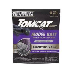 Tomcat Advanced Brand Mouse Bait Station with refillable design for flexible indoor and outdoor pest control.