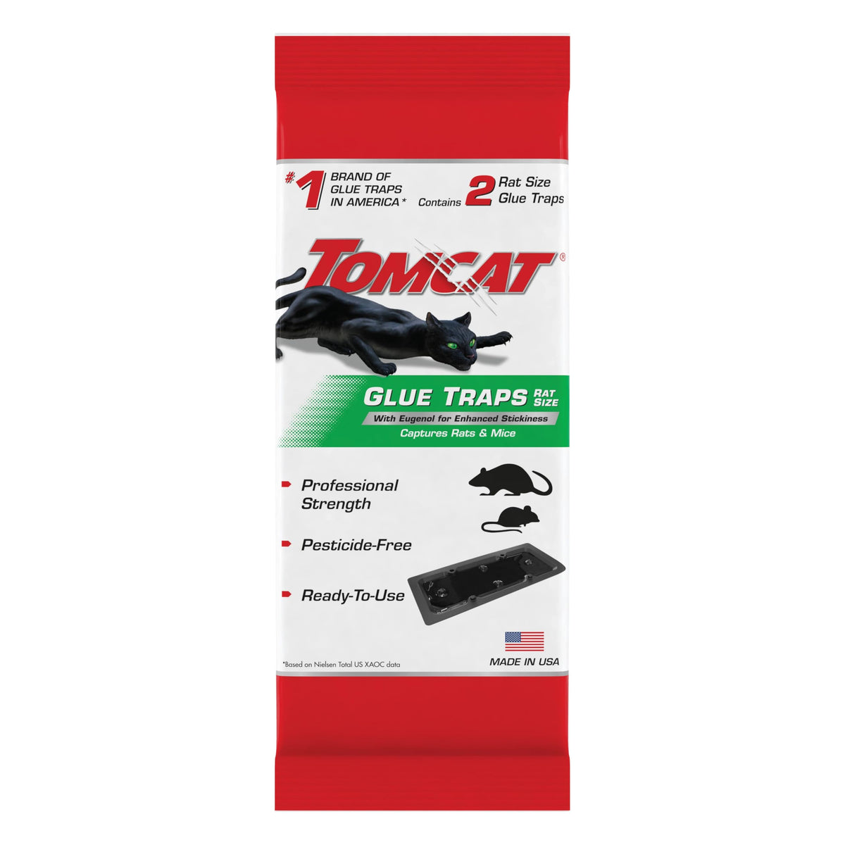 Tomcat Glue Traps with immediate grip capture pests quickly along walls