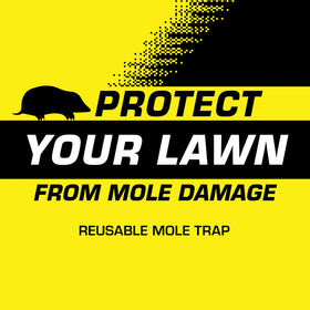 Tomcat Mole Trap curved jaw captures moles quickly with minimal damage.