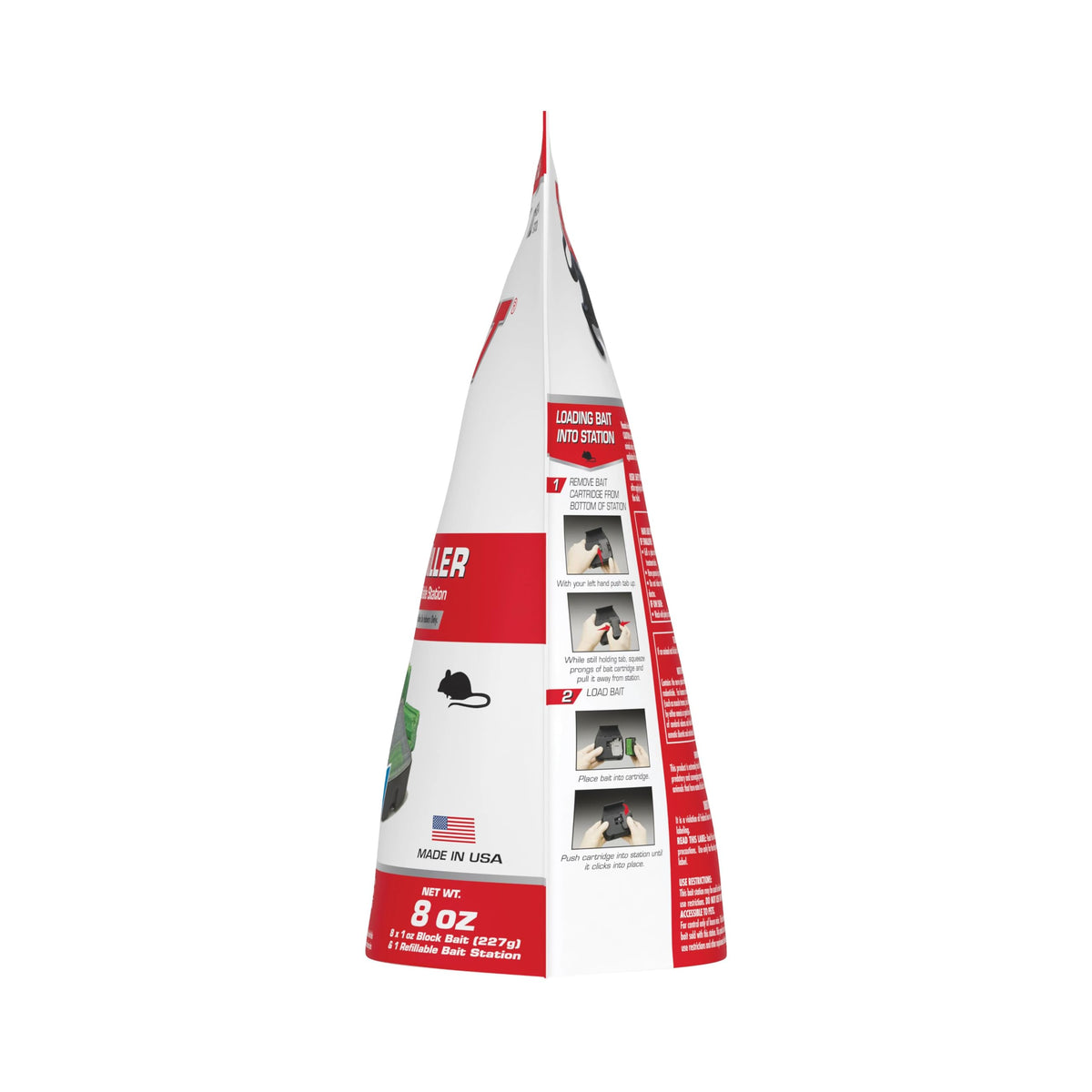 Tomcat Mouse Killer station designed for indoor use with tamper resistance.