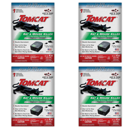Tomcat rat and mouse killer station with closed lid for tamper resistance