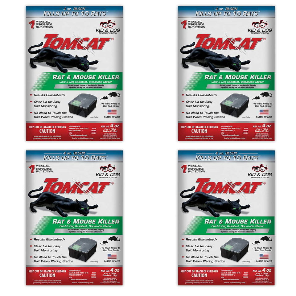 Tomcat rat and mouse killer station with closed lid for tamper resistance