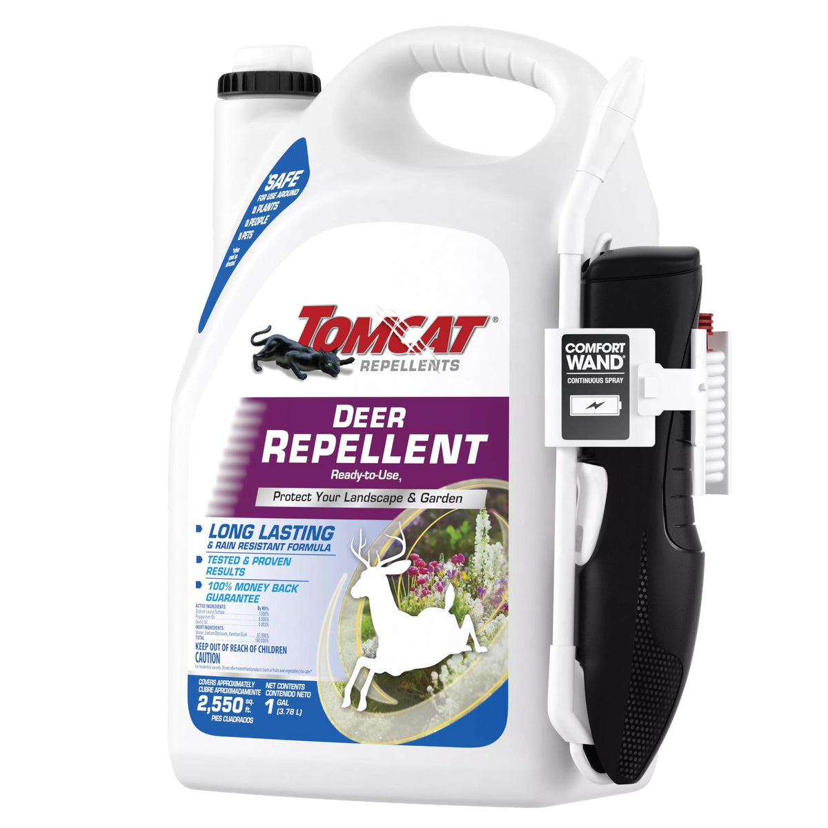 Tomcat Repellents coverage area up to 2,550 sq ft.