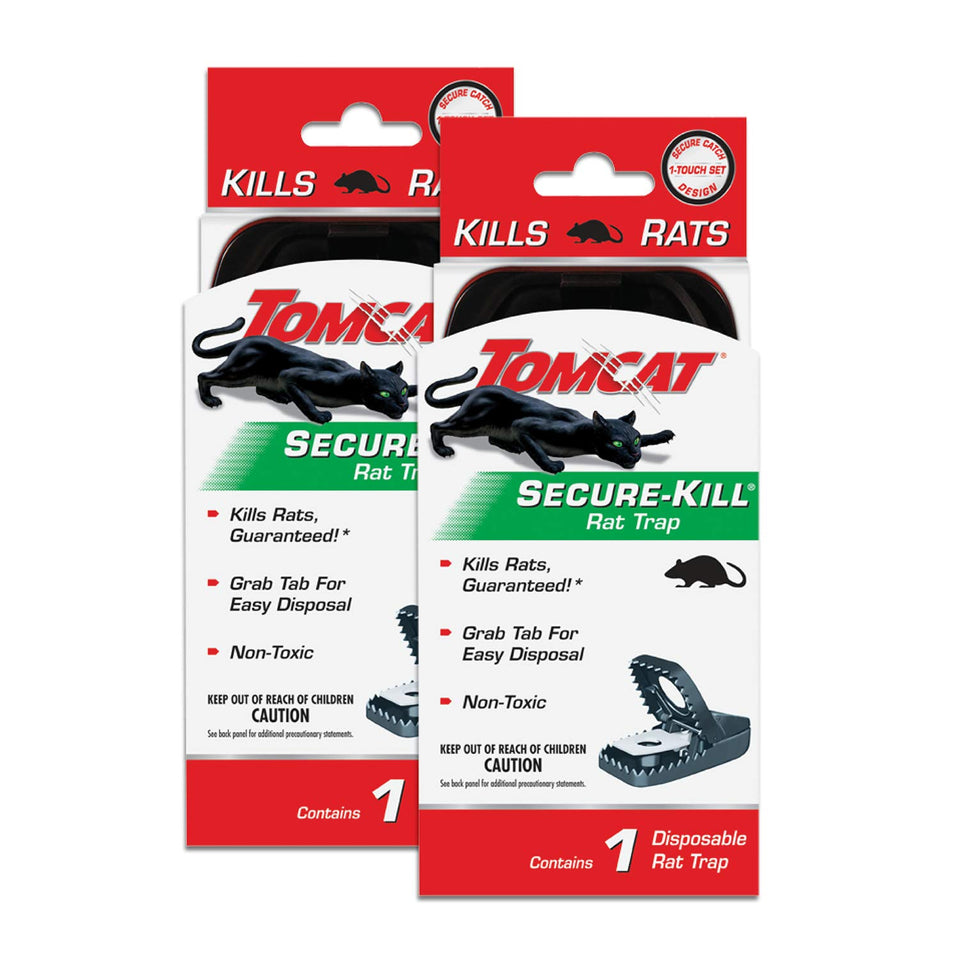 Tomcat Secure-Kill Rat Trap front view shows quick setup for crowded spaces