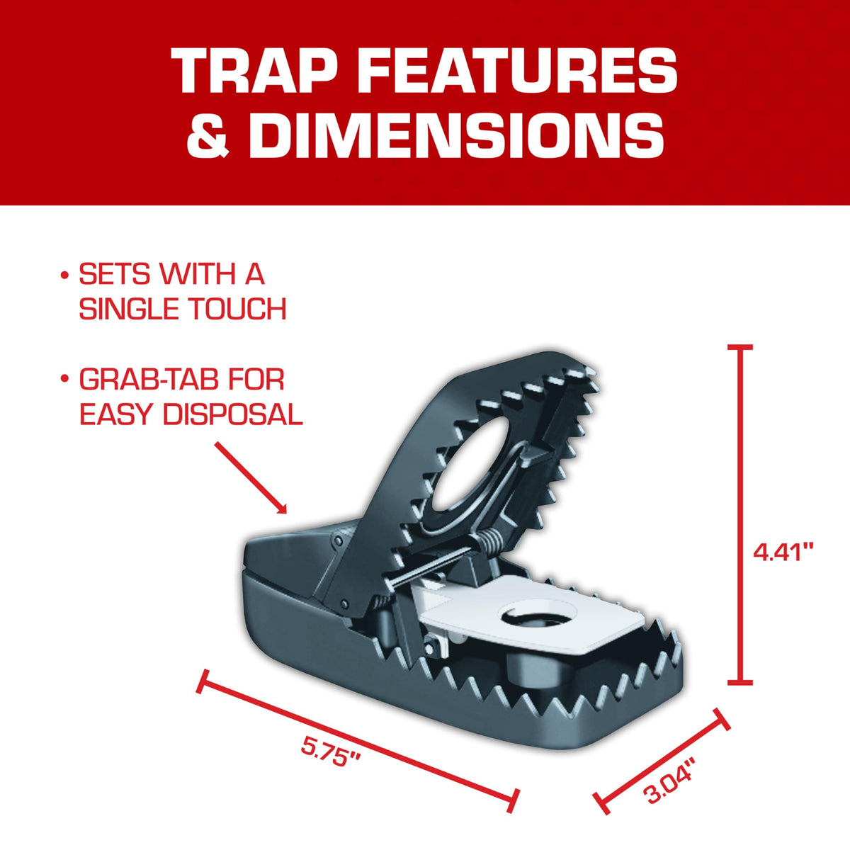 Tomcat Secure-Kill Rat Trap set-arm shows one-touch setup action