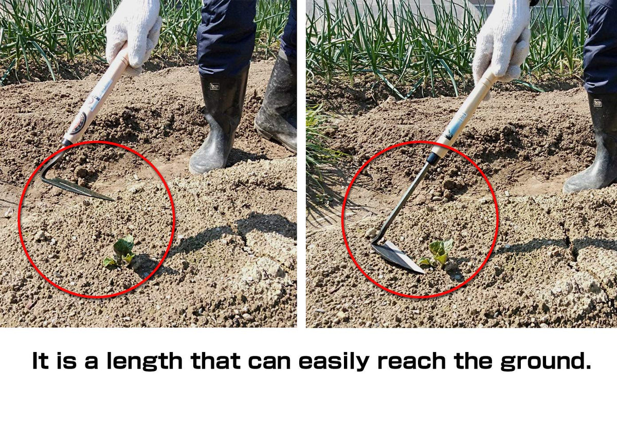 Tomerry Nejiri Kama twisted design guides the blade along the soil.