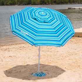 Tommy Bahama sand-anchor-umbrella-base provides reliable shelter at the shore