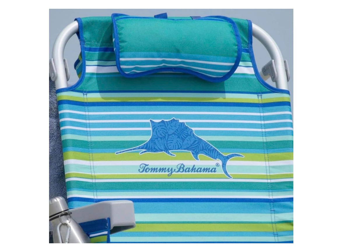 Tommy Bahama towel bar keeps towels dry and sand-free.