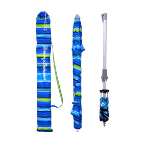 Tommy Bahama umbrella's telescopic aluminum pole enables quick height adjustment
