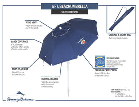 Tommy Bahama umbrella tilt mechanism shows adjustable shade alignment.