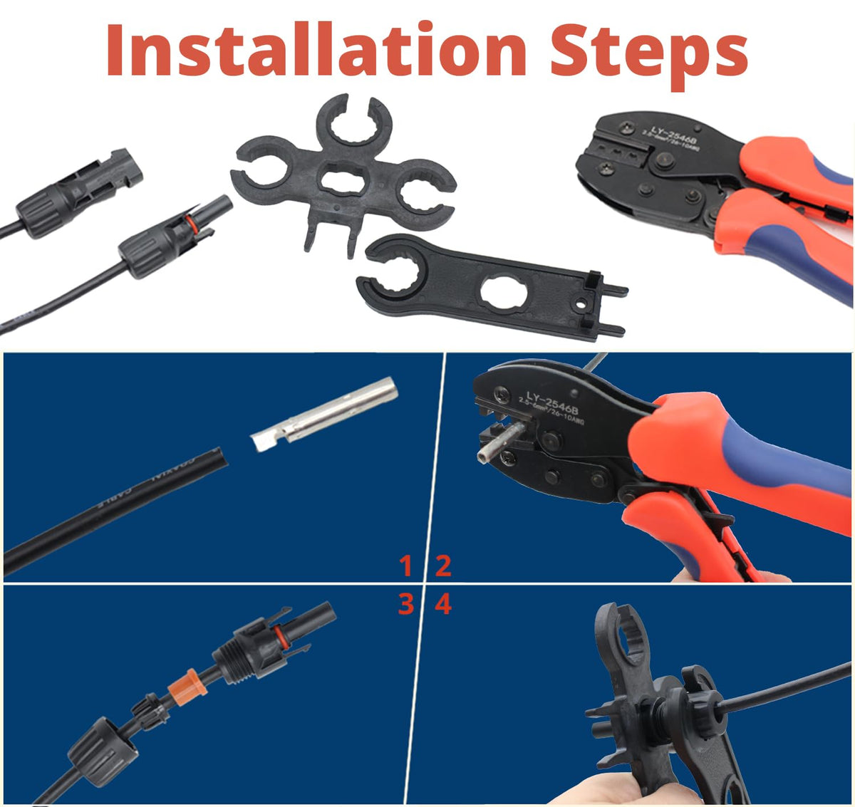 TOMSHIELE solar panel cabling setup supports flexible PV system wiring.