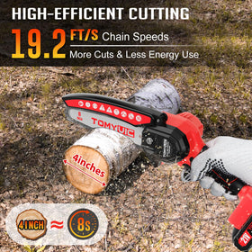 Two Tomyvic batteries enabling longer cutting sessions without interruption.