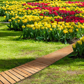 TONAHUTU 40-board cedar path highlights dense, durable construction for outdoor use.