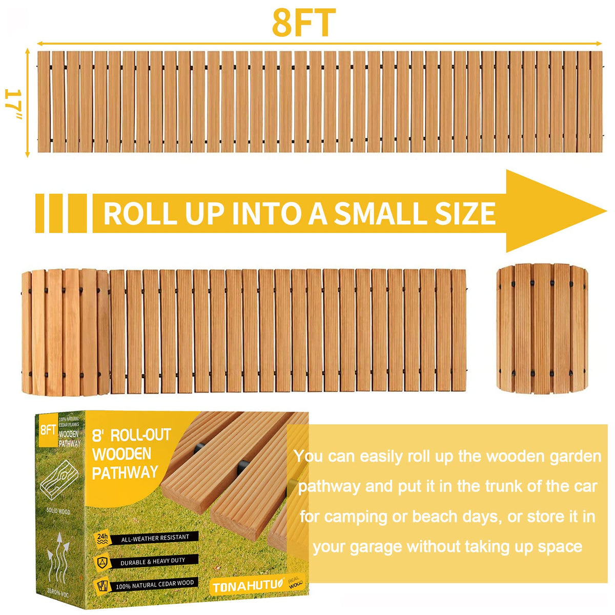 TONAHUTU roll-up pathway used without tools for flexible event layouts.