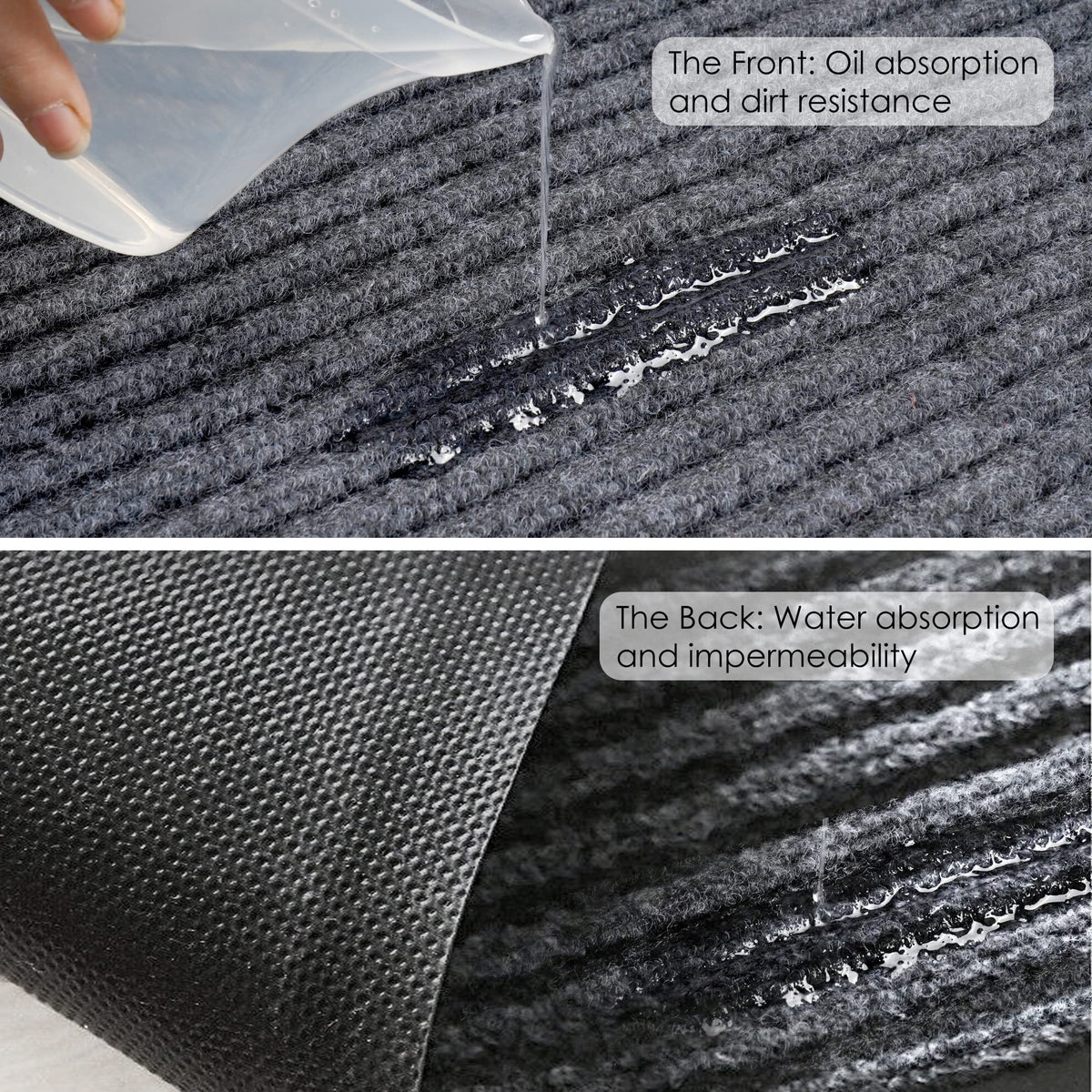 Tonchean easy-to-clean mat—vacuum, rinse, or wipe with mild soap.
