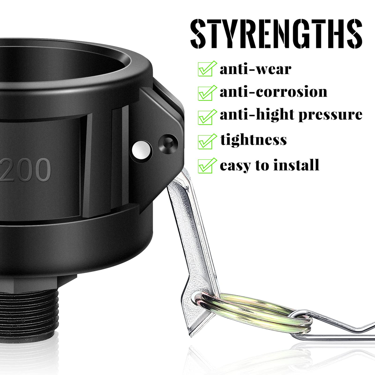 Sturdy polypropylene tote fitting with a built-in seal pad by Tondiamo