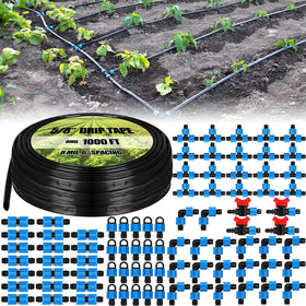 Tondiamo drip tape kit 1000 ft 5-8 inch tubing for even garden irrigation
