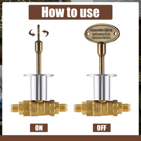Tondiamo fireplace key with brass chrome finish for durability