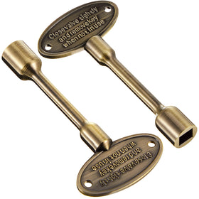 Tondiamo gas valve key in polished brass with 3-inch reach