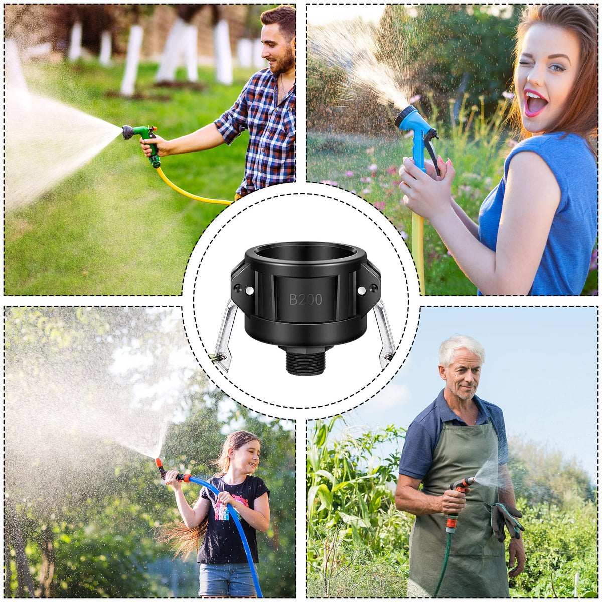 Tondiamo 2-pack tote drain adapters for versatile hose connections