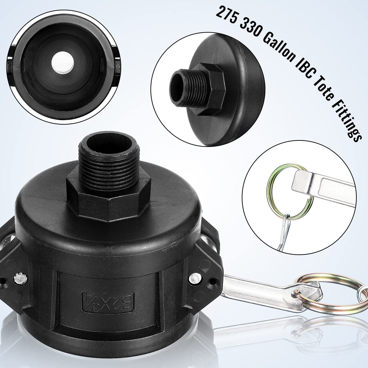 Lightweight black polypropylene adapter from Tondiamo for effortless transfers
