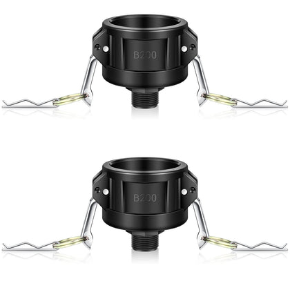 Tondiamo IBC tote drain adapter with 2in camlock to 3/4in hose connection for easy dispensing