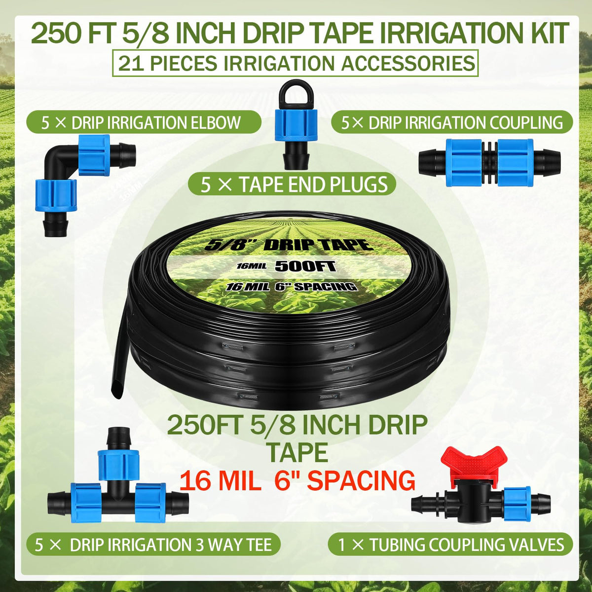Tondiamo irrigation tubing 5/8 inch features UV resistance for long-lasting outdoor use.