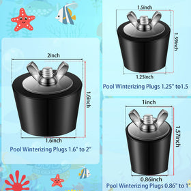 Tondiamo pool plug 1.5-inch size sealing the pool return line.