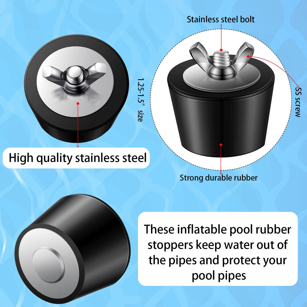 Tondiamo pool plug 2-inch heavy-duty seal for larger return lines