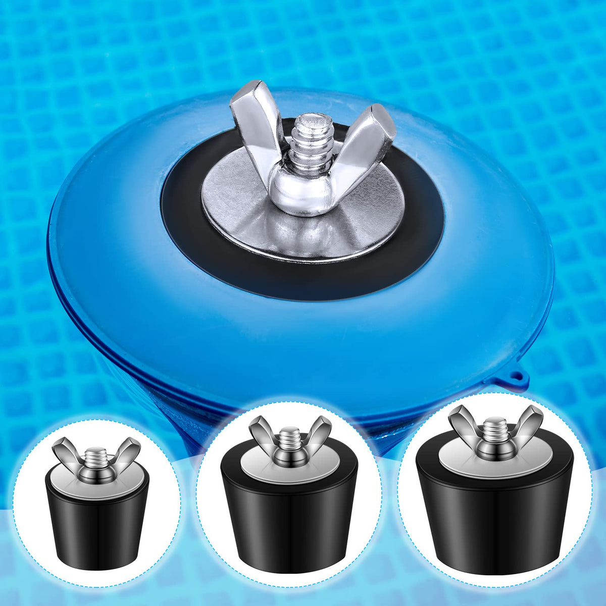 Tondiamo stainless steel bolts shown with rubber plug for secure mounting