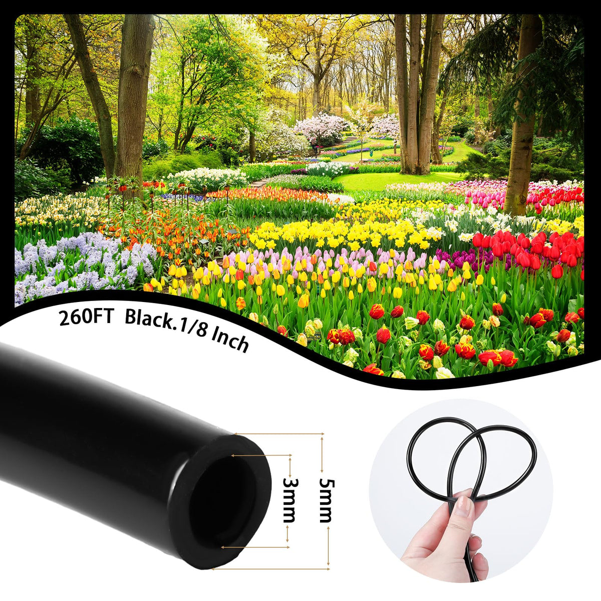 tondiamo black PVC tubing UV resistant for outdoor irrigation