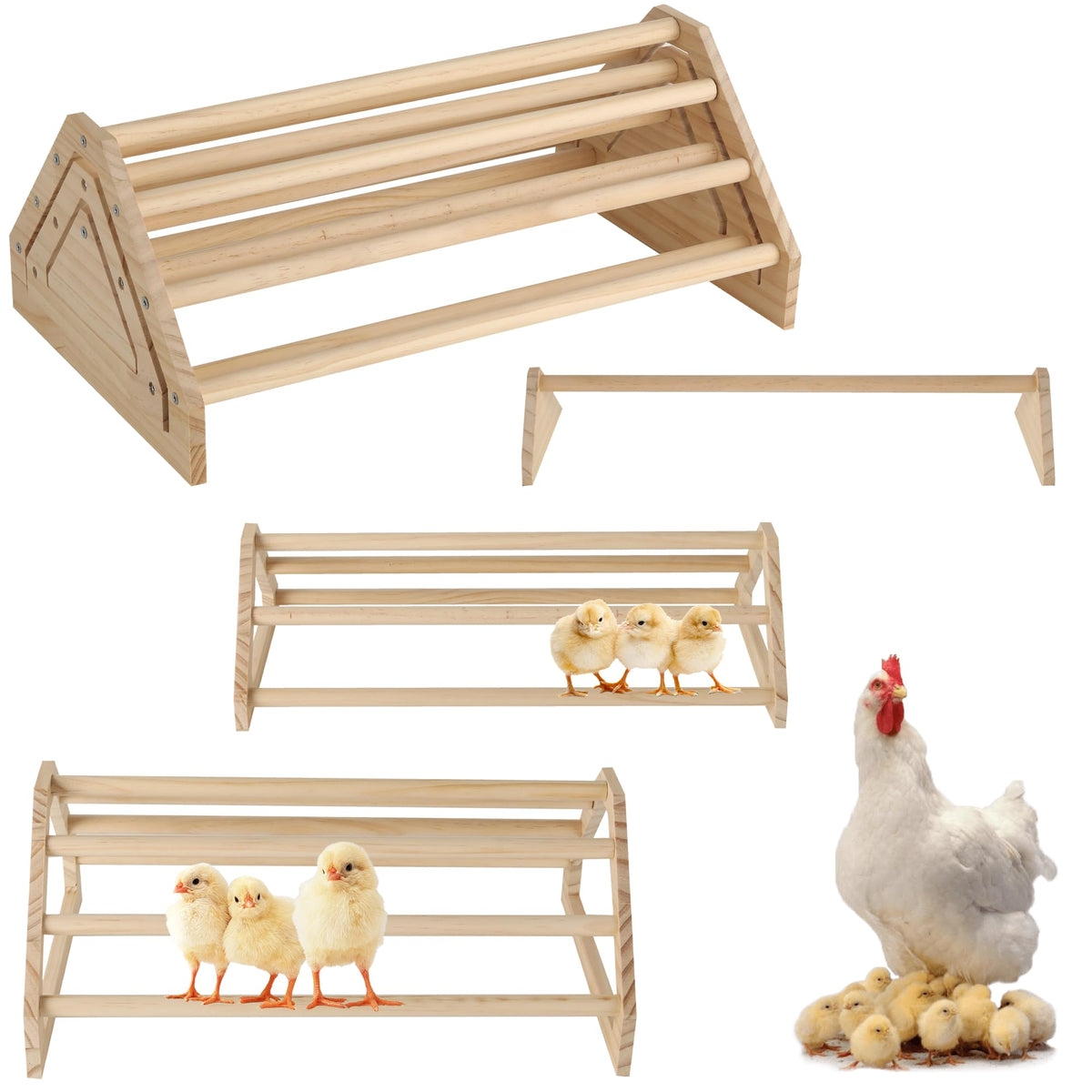 TonGass 3-pack 15-75-inch chicken perch for stable roosting in coops