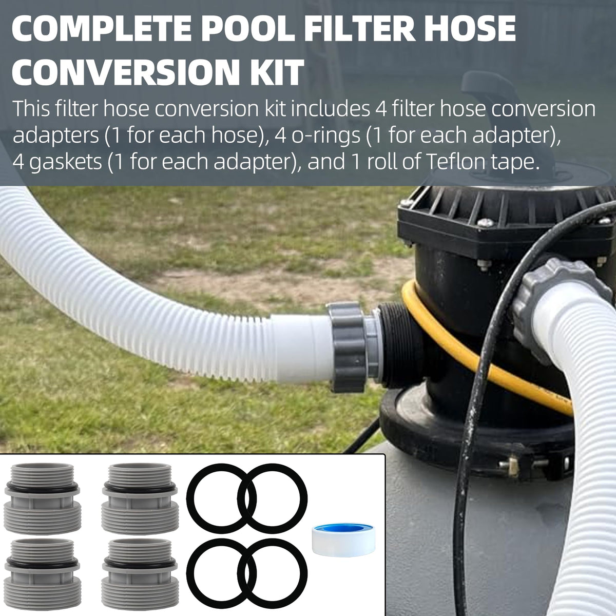 TonGass conversion kit compatible with above-ground hoses for easy hard plumbing