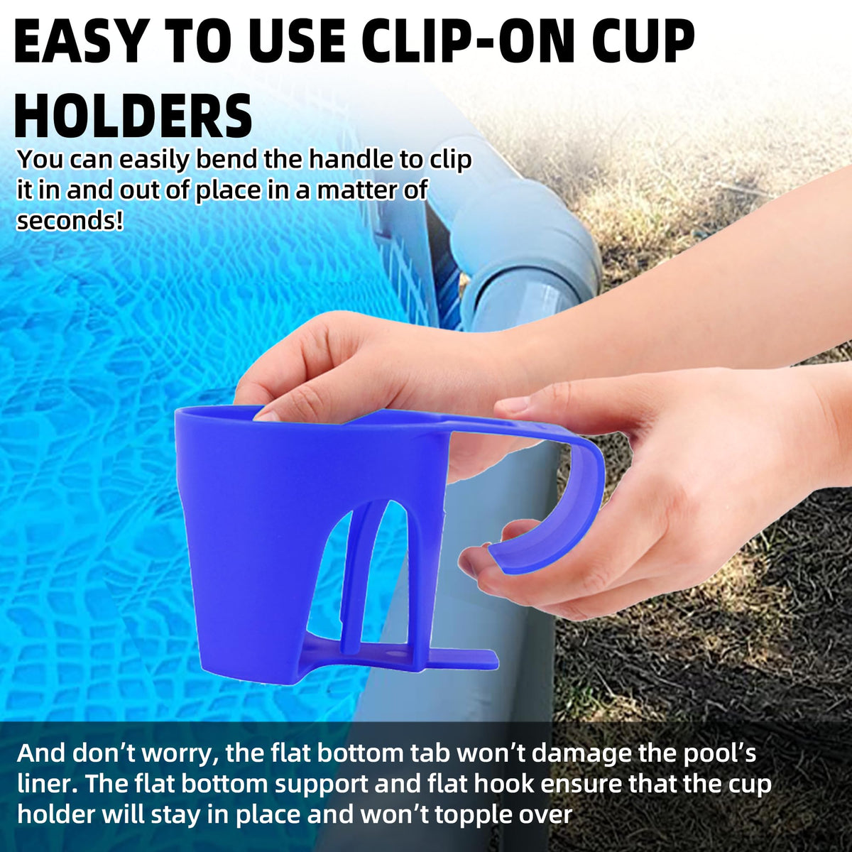 TonGass cup holders compatible with round 2-inch top bars showcased.
