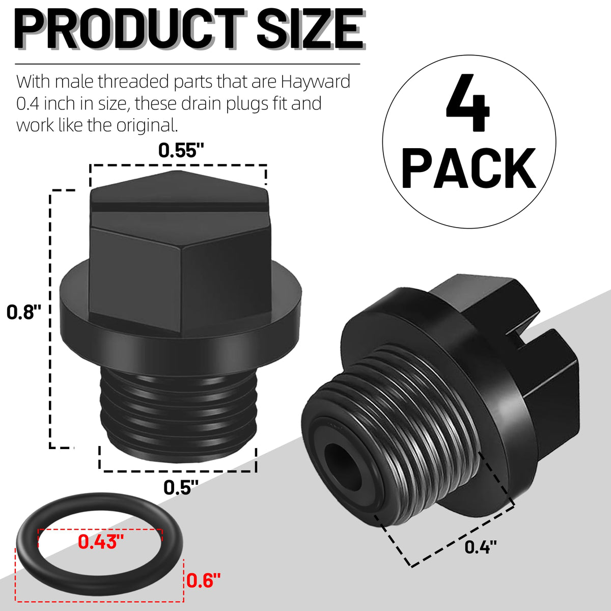 TonGass drain plug for Hayward SP2600X pump compatibility