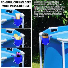 Durable PP TonGass cup holders resist wear during pool season.