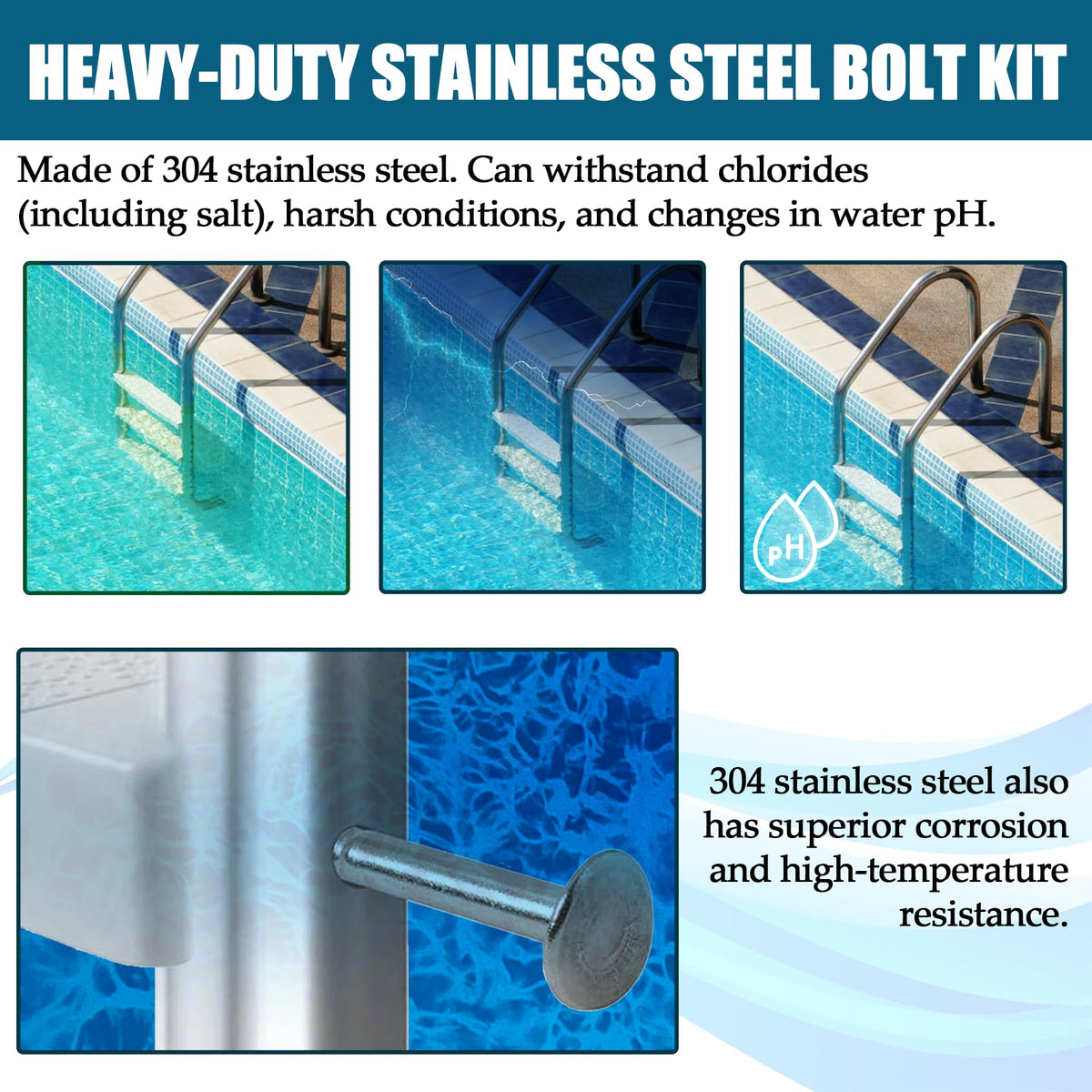 Flush-fit bolts for neat, secure ladder rail mounting.