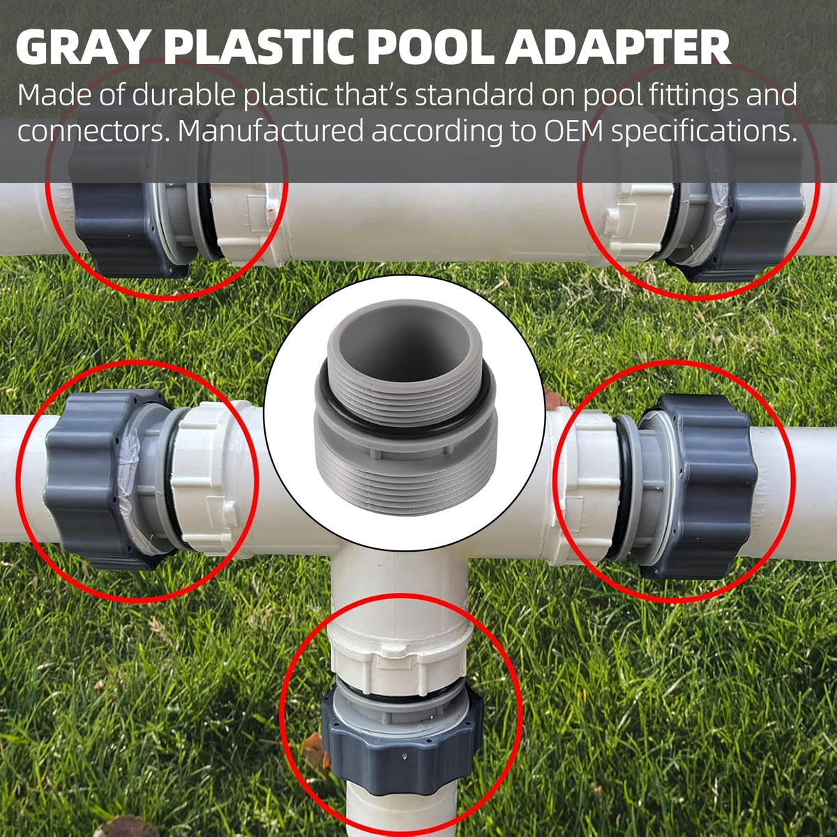 TonGass kit includes four adapters, o-rings, and teflon tape for complete conversion