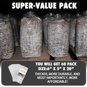 TonGass mushroom grow bag bulk pack 60-pack conveys value and convenience.