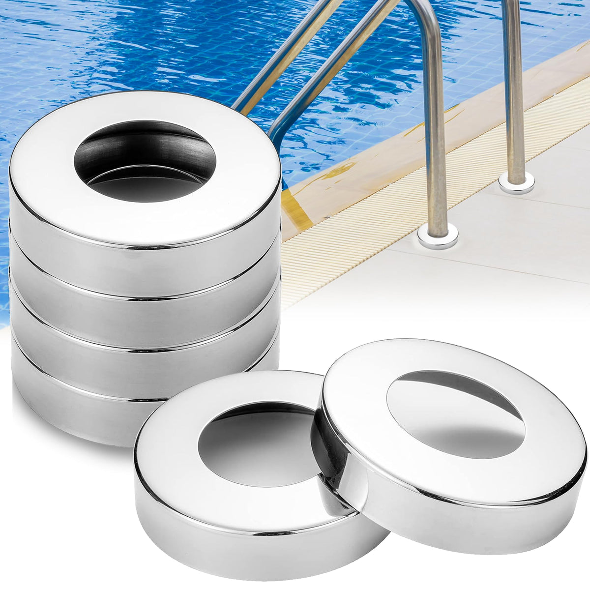 TonGass escutcheon plate installed on 1.9-inch ladder tubing for secure, clean appearance.