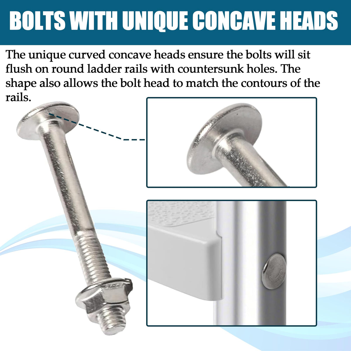 1.9-inch ladder rail compatibility for standard pool ladders.