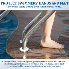 Safety-focused TonGass escutcheon bridges gap between handrail and concrete.