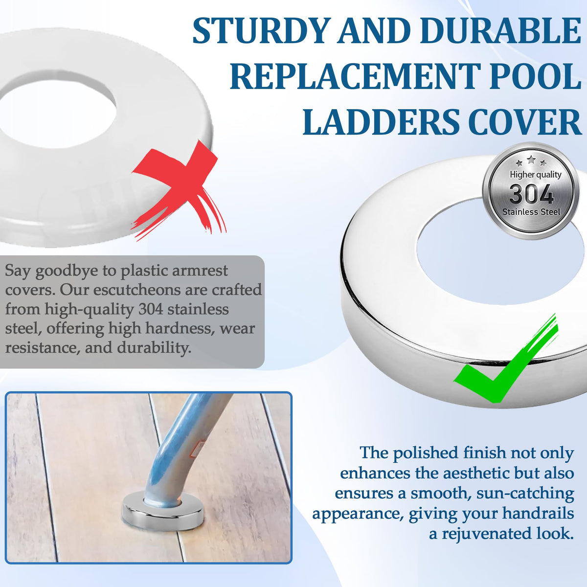 Six-pack TonGass pool ladder covers covering two ladder pairs.