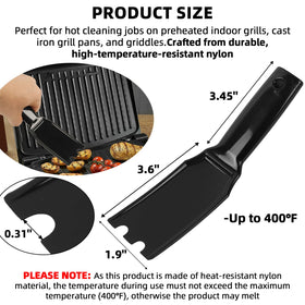 Grooved cleaning system highlights grooves for stubborn residue removal on grills.